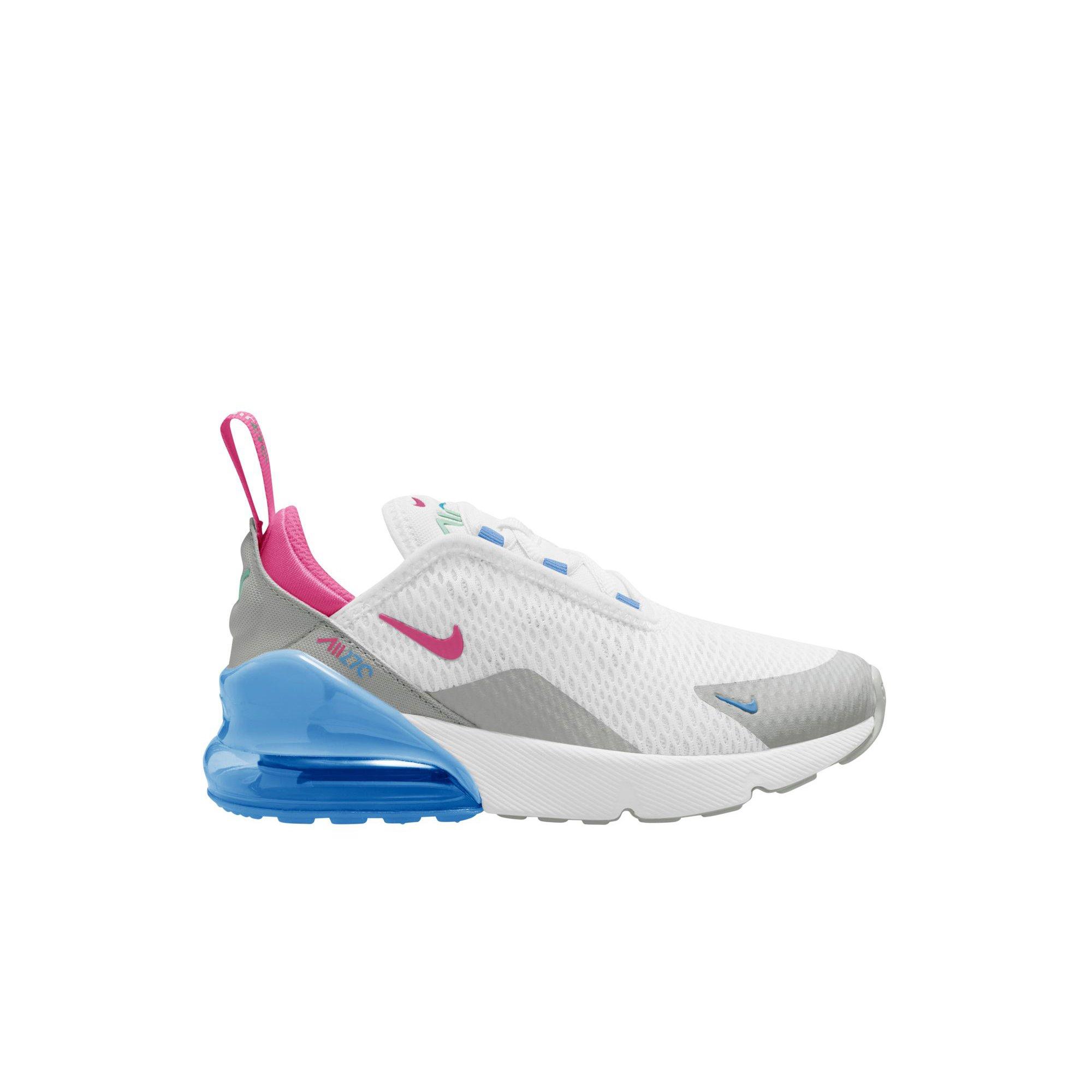 Nike Air Max 270 "White/Pinksicle/Football Blue" Preschool Girls' Shoe - WHITE/PINK/BLUE